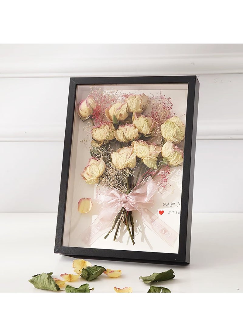 General 2pcs Shadow Box Frame Display Case 8x10'', Dried Flower Photo Frame, 3D Picture Frame Display Case Deeper 3cm with Transparent Acrylic Panel for Photos, DIY Crafts, Wedding Souvenir (Black 8x10)  - Image 3