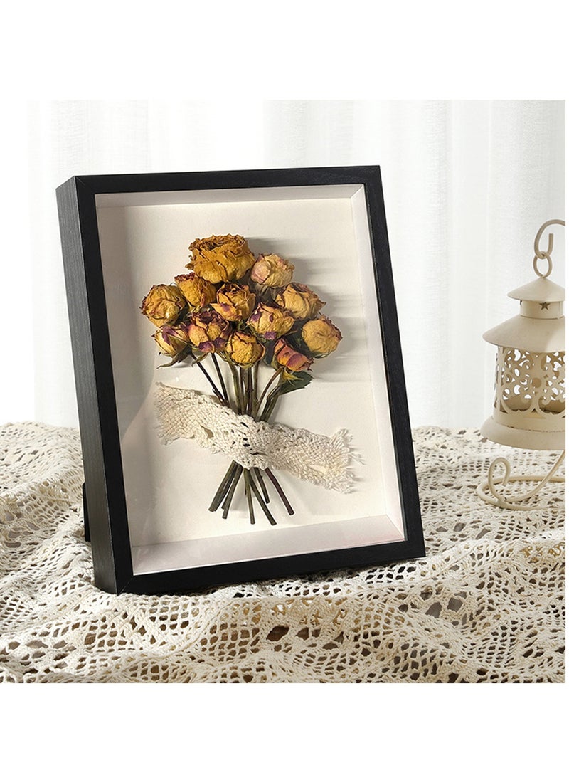 General 2pcs Shadow Box Frame Display Case 8x10'', Dried Flower Photo Frame, 3D Picture Frame Display Case Deeper 3cm with Transparent Acrylic Panel for Photos, DIY Crafts, Wedding Souvenir (Black 8x10)  - Image 5