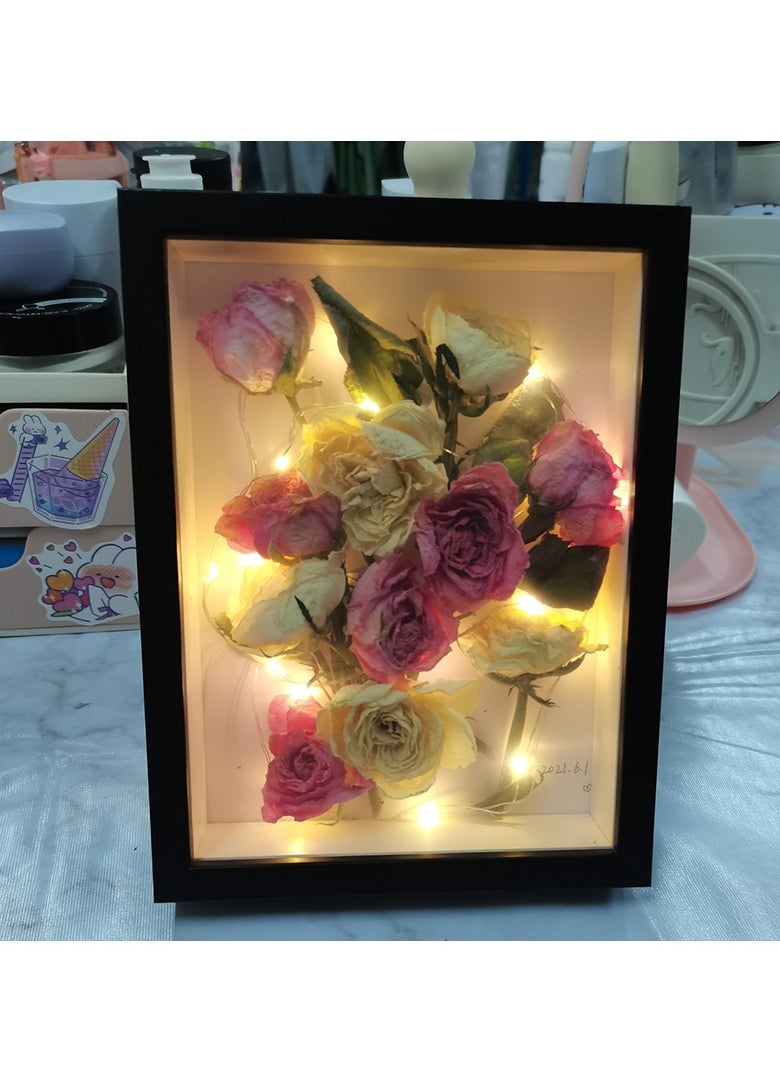 2pcs Shadow Box Frame Display Case 8x10'', Dried Flower Photo Frame, 3D Picture Frame Display Case Deeper 3cm with Transparent Acrylic Panel for Photos, DIY Crafts, Wedding Souvenir (Black 8x10)