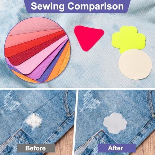 Amrules Iron Patches, 30 Piece 3.7 X 4.9 Inch Multi-Colored Fabric Repair Kit, 29 Shades Iron on Patches for Jeans, Shirts, Clothes, Pants - Image 4