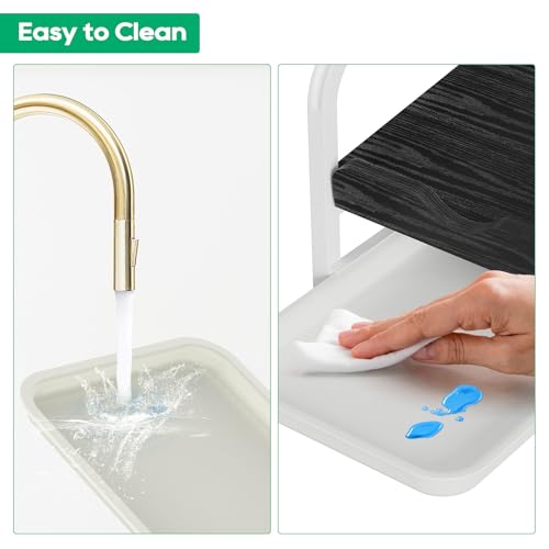 PAPAGIFTREE Laundry Detergent Holder Liquid Laundry Detergent Riser and Stand, Liquid Detergent Holder with Drip Tray for Laundry Room Organization (Tilted-Black Wood) - Image 5