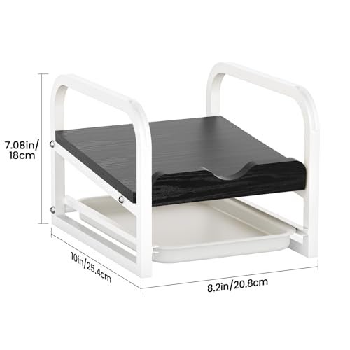 PAPAGIFTREE Laundry Detergent Holder Liquid Laundry Detergent Riser and Stand, Liquid Detergent Holder with Drip Tray for Laundry Room Organization (Tilted-Black Wood) - Image 3