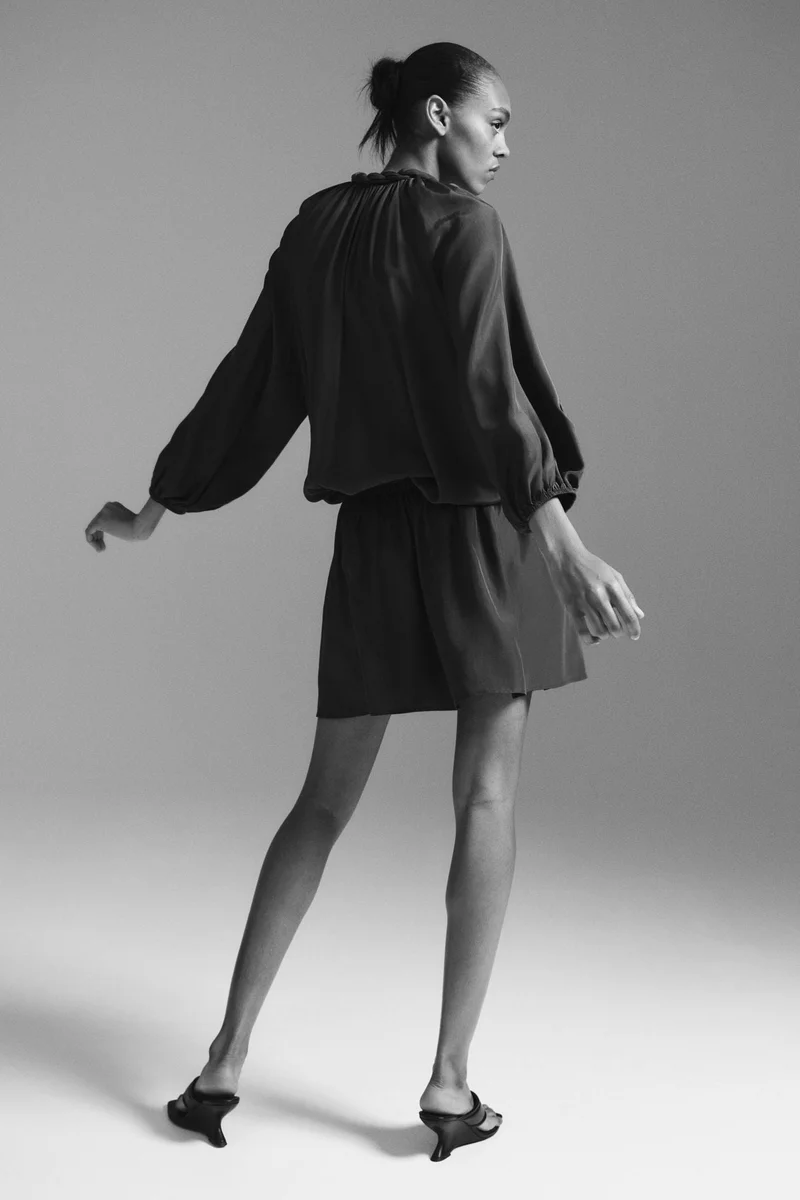 Braid-detail tunic dress