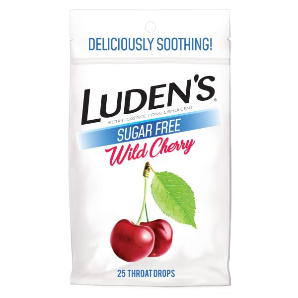 LUDEN'S Sugar Free Wild Cherry Throat Drops Sore Throat Relief 25 Count 6 Pack - Image 1