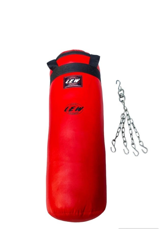 LEW Punching Bag, 3FT, 20Oz Canvas, Reinforced Hitting Area, with Chain for Kickboxing, 28 inches Height, 11 inches Width - Image 1