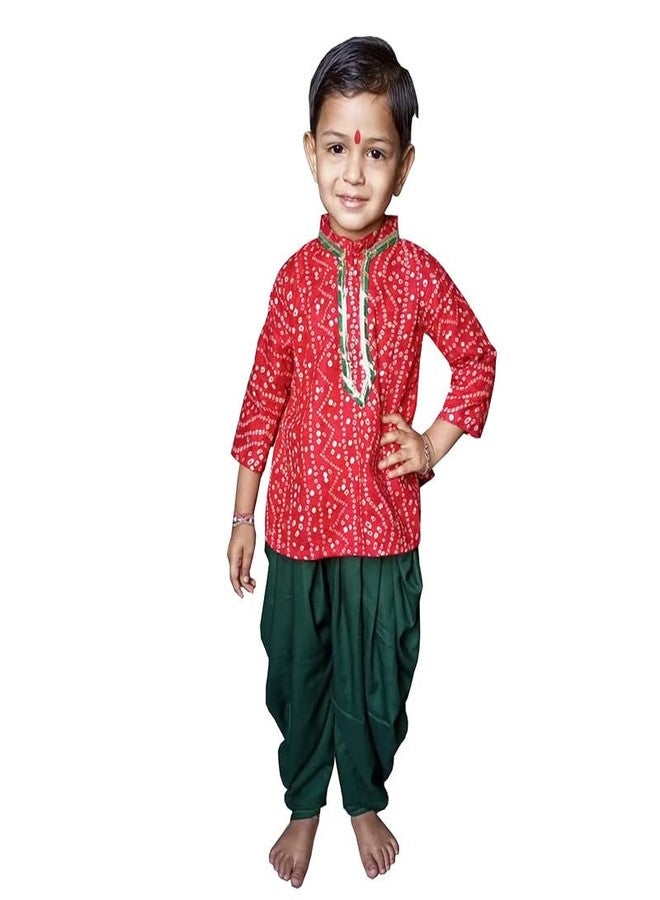 Aglare Gujarati Kedia Dhoti Dress For Boys,kedia,Kurta set for boys small and adult,STITCHED Red,Green - Image 2