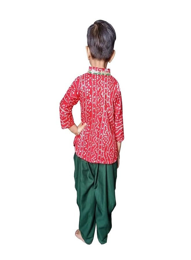 Aglare Gujarati Kedia Dhoti Dress For Boys,kedia,Kurta set for boys small and adult,STITCHED Red,Green - Image 3