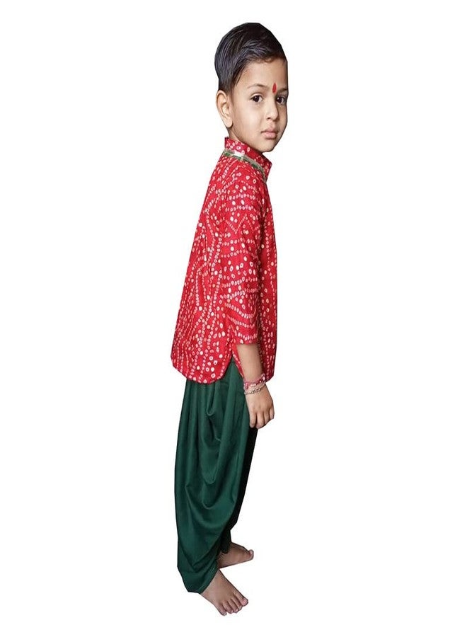 Aglare Gujarati Kedia Dhoti Dress For Boys,kedia,Kurta set for boys small and adult,STITCHED Red,Green - Image 4