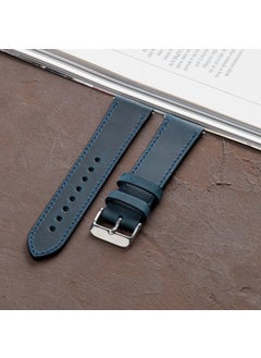 Vagave Leather Watch Band 20MM 22MM 24MM Fossil Diesel Lacoste Casio Armani Tissot Nacar Classic Watch Band Leather Strap Blue  - Image 4
