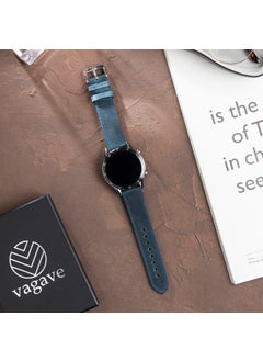Vagave Leather Watch Band 20MM 22MM 24MM Fossil Diesel Lacoste Casio Armani Tissot Nacar Classic Watch Band Leather Strap Blue  - Image 5