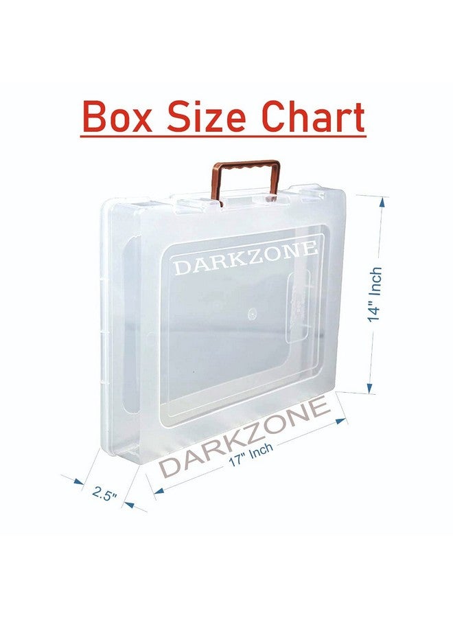 DARKZONE Multipurpose Plastic Rectangular Storage Boxes with Locks and Handle Matte Finish for Saree, Laptop, Books (Set of 2, Bahurani) - Image 2