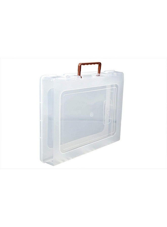 DARKZONE Multipurpose Plastic Rectangular Storage Boxes with Locks and Handle Matte Finish for Saree, Laptop, Books (Set of 2, Bahurani) - Image 3