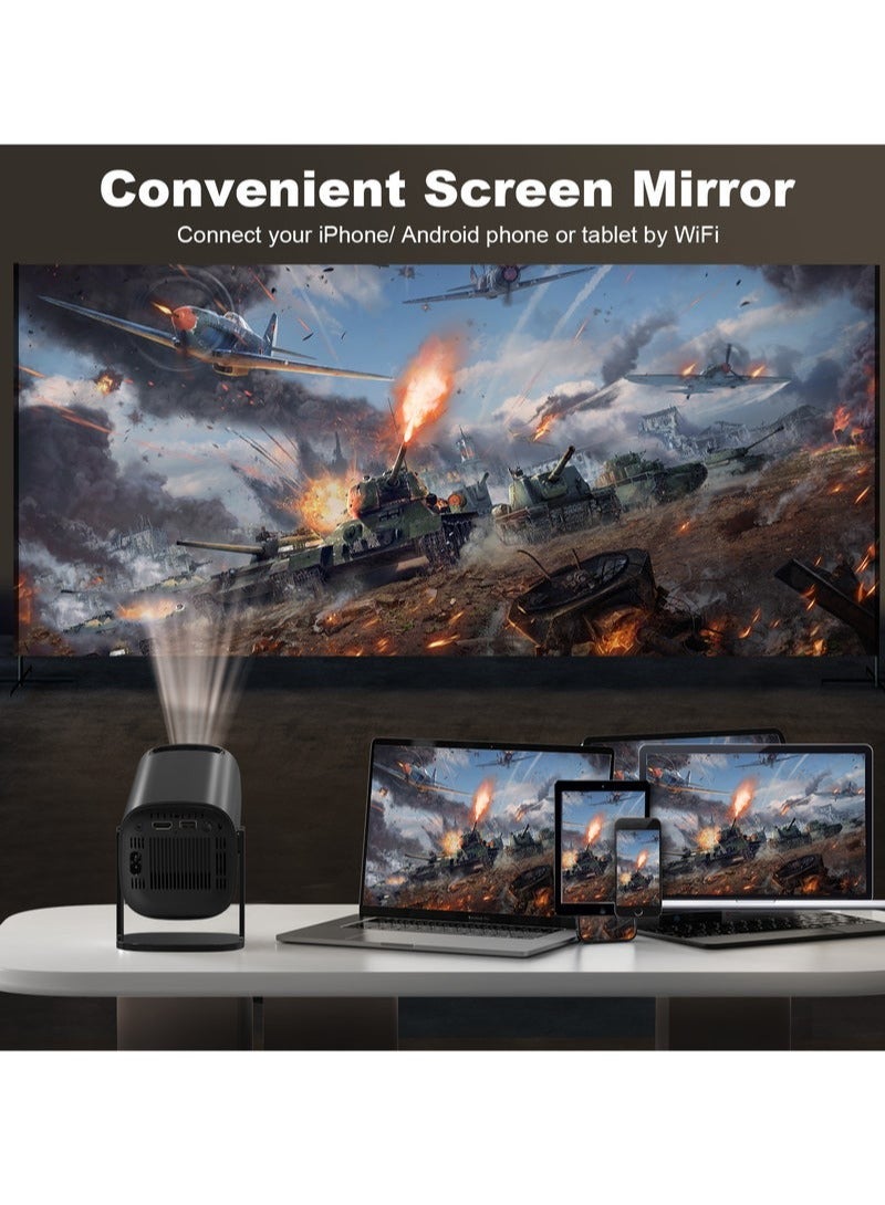 Gasin Smart Android Mini Projector – Android 11, HD 720P (4K Supported), HDMI Input, Dual-Band WiFi (2.4G/5G), Bluetooth, Ideal Home Cinema & Office Presentations - Image 2