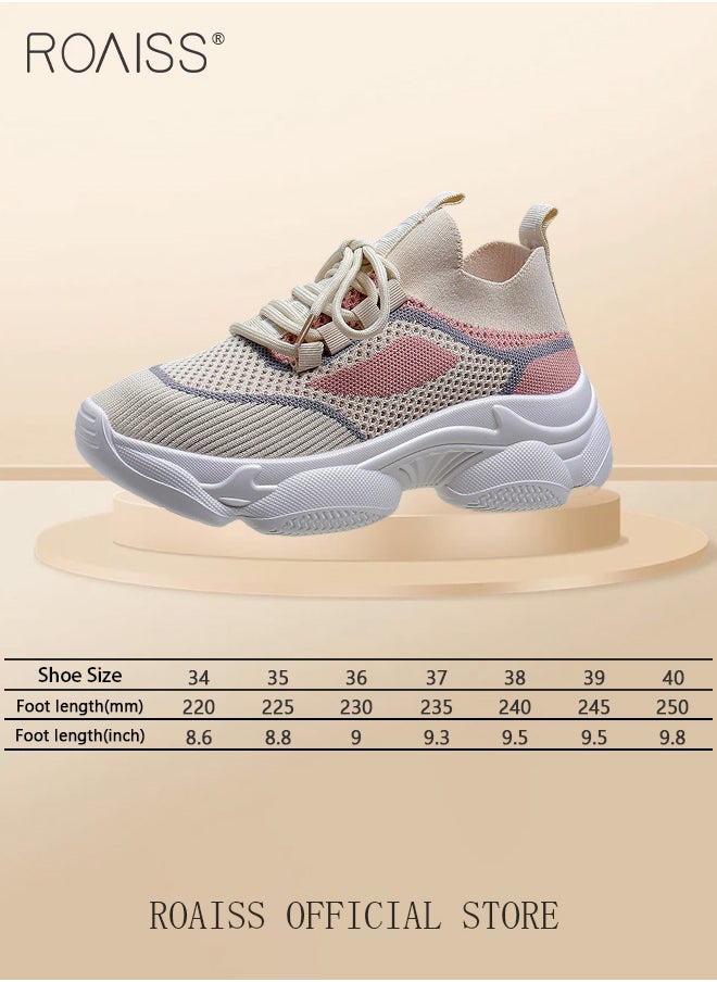 Women's Thick Sole Sneakers Women's Mesh Dad Shoes Women's Athlesiure Shoes Hollow Casual Shoes