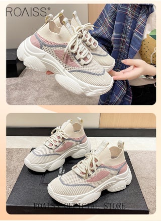 Women's Thick Sole Sneakers Women's Mesh Dad Shoes Women's Athlesiure Shoes Hollow Casual Shoes - pzsku/Z8D2E67AC27718CFFC5E8Z/45/_/1715667410/9bb7e03a-ff14-4e7e-80ac-cfb22a16a844