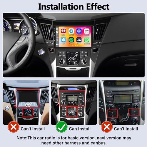 SIXWIN Android Car Stereo for Hyundai Sonata 2010-2015 2G+64G with Carplay Android Auto Mirror Link 9 inch Touchscreen with GPS Navigation WiFi 26UI Bluetooth FM Backup Camera - Image 2