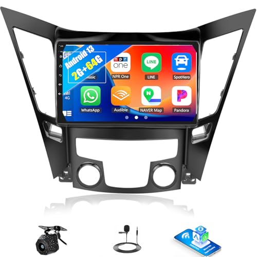 SIXWIN Android Car Stereo for Hyundai Sonata 2010-2015 2G+64G with Carplay Android Auto Mirror Link 9 inch Touchscreen with GPS Navigation WiFi 26UI Bluetooth FM Backup Camera - Image 1