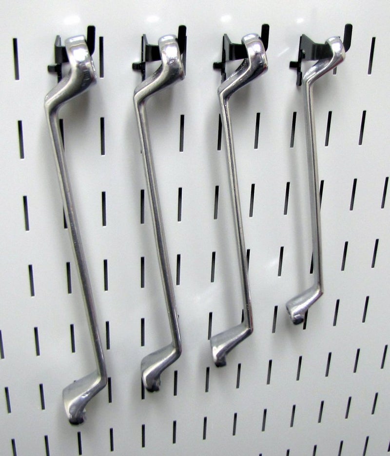 Wall Control Medium 90 Degree Slotted Hook Pack - Slotted Metal Pegboard Hooks Pegboard and Slotted Tool Board – Black - Image 3
