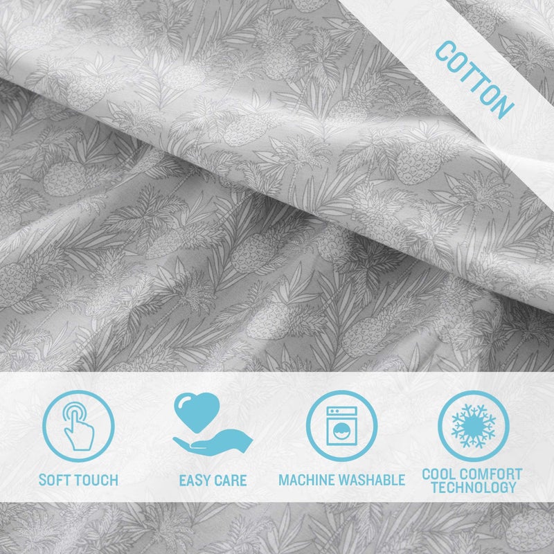 TOMMY Bahama Tommy Bahama - Sheet Set  Breathable Percale Cotton Bedding  200 Thread Count  Tropical Bedding Set (Pineapple Venture Rock  Queen) - Image 5