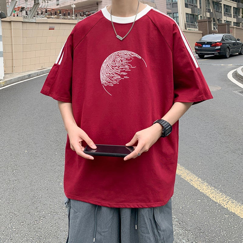 Summer Korean-Style American-Style Three-Bar Short-Sleeved T-Shirt Zd122 - Image 1