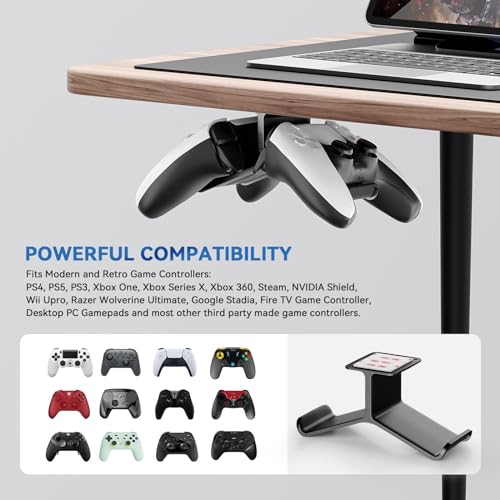 Yocice Controller Holder,Headphone Stand Headset and Controller Stand Under Desk Controller Holder with Strong Double Sided Tape Universal Design for Xbox ONE, PS5, PS4, PC - Image 2