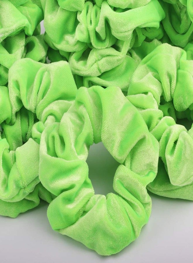 Semato 16 Pack Neon Green Velvet Scrunchies for Hair Scrunchy Hair Ties Ropes for Women or Girls Hair Accessories - Image 2