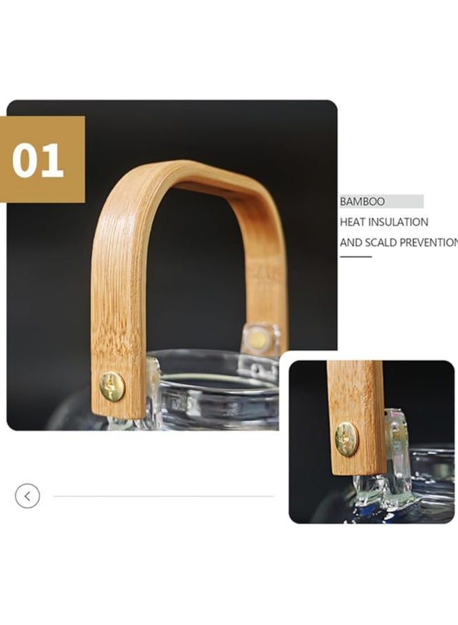 1000ml Glass Teapot With Glass Infuser, Teapot With Strainer For Loose Tea, Safe On Stovetop, Tea Pot With Bamboo Handle  - Image 4