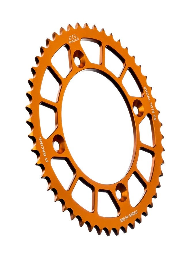JT Sprockets JTA895.49ORG 49 Tooth Orange Racelite Anodized Aluminum 7075 T6 Rear Sprocket - Image 1