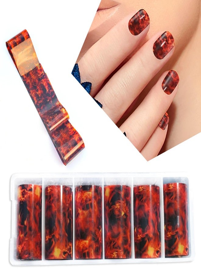 JERCLITY 18 Rolls Flame Nail Foil Transfer Stickers Kit Nail Foil Sheets Foil Nail Art Decals Nail Wraps - Image 4