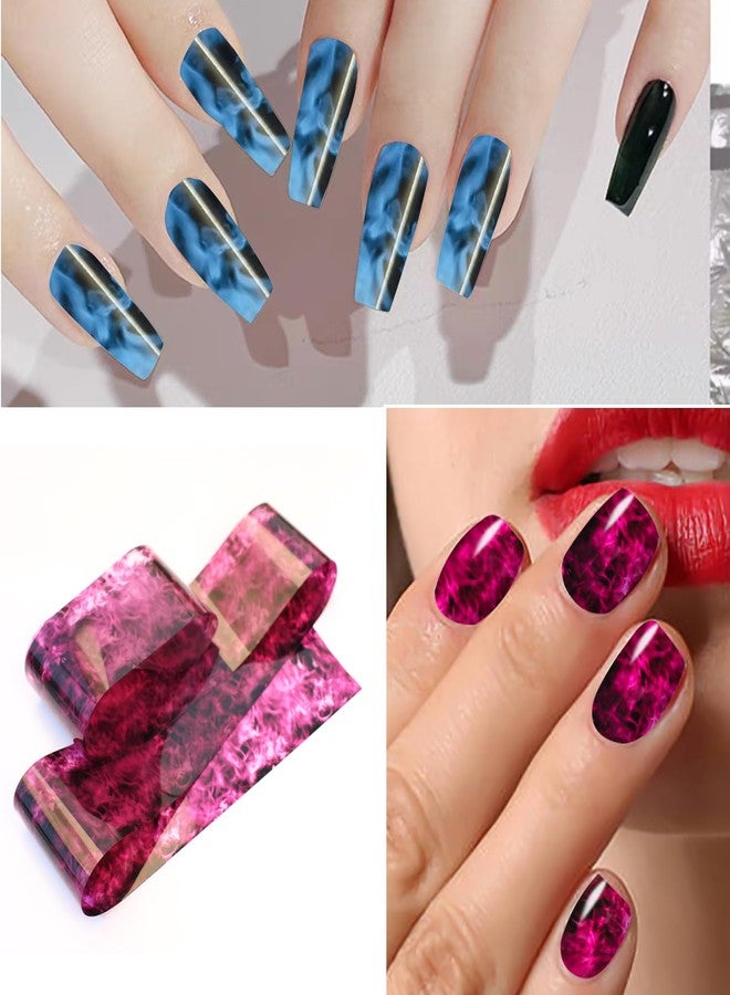 JERCLITY 18 Rolls Flame Nail Foil Transfer Stickers Kit Nail Foil Sheets Foil Nail Art Decals Nail Wraps - Image 5