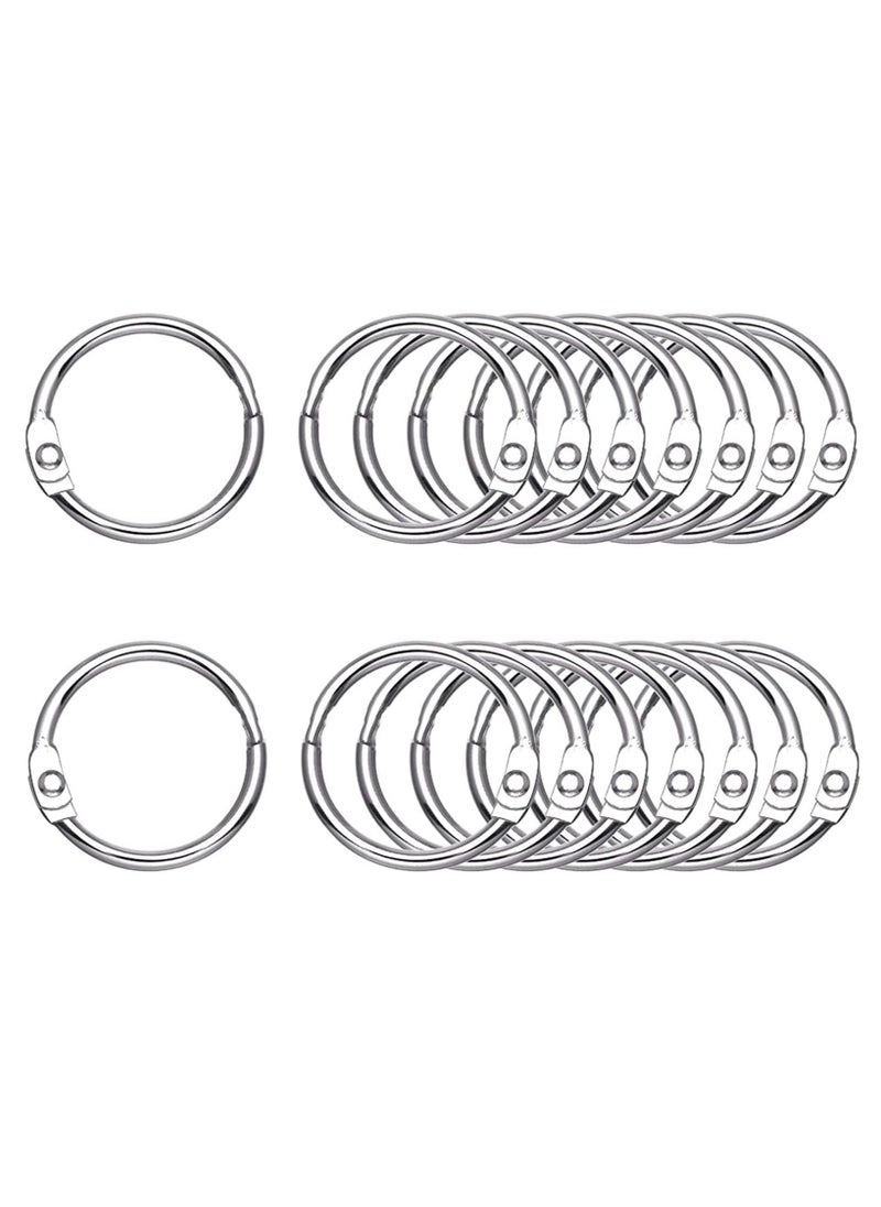 phomemo Loose Leaf Binder Rings, 50pcs Metal Book Rings Silver Loose Leaf Rings for Flash Cards, Index Cards Notebook School Office Home, 25mm Diameter  - Image 1