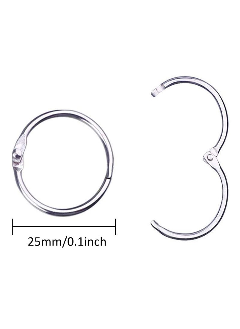 phomemo Loose Leaf Binder Rings, 50pcs Metal Book Rings Silver Loose Leaf Rings for Flash Cards, Index Cards Notebook School Office Home, 25mm Diameter  - Image 2
