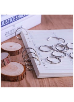 phomemo Loose Leaf Binder Rings, 50pcs Metal Book Rings Silver Loose Leaf Rings for Flash Cards, Index Cards Notebook School Office Home, 25mm Diameter  - Image 4