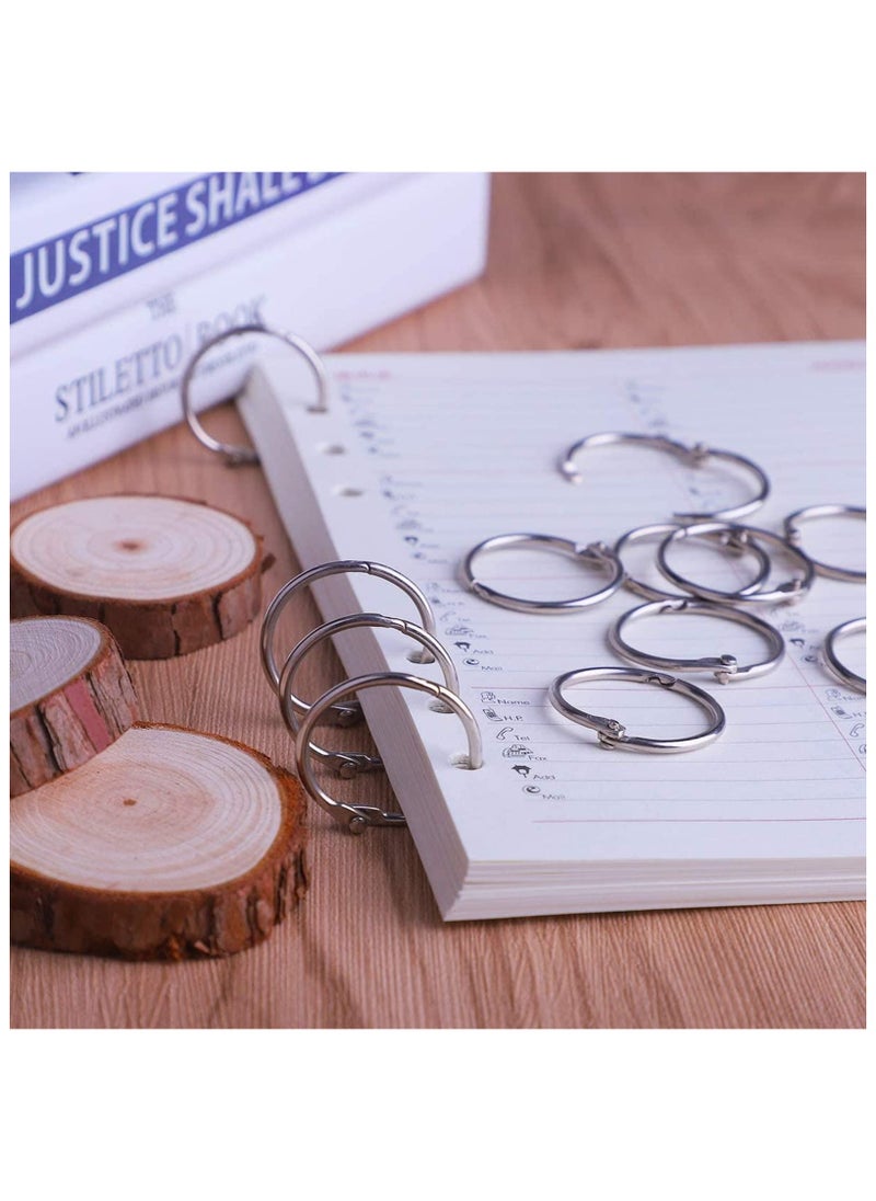 phomemo Loose Leaf Binder Rings, 50pcs Metal Book Rings Silver Loose Leaf Rings for Flash Cards, Index Cards Notebook School Office Home, 25mm Diameter  - Image 4