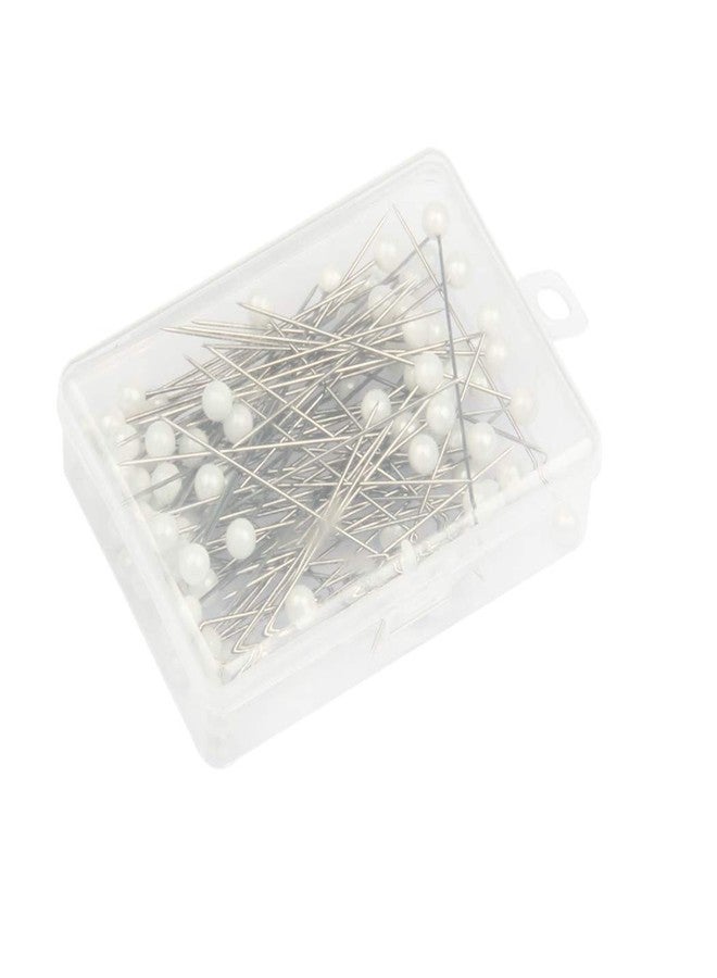 FeiHong 100 Pieces Corsage Pins Round Faux Pearl Head Pins Wedding Bouquet Pins Floral Bouquet Pins White Straight Pins for Sewing Craft Wedding Decorations - Image 3