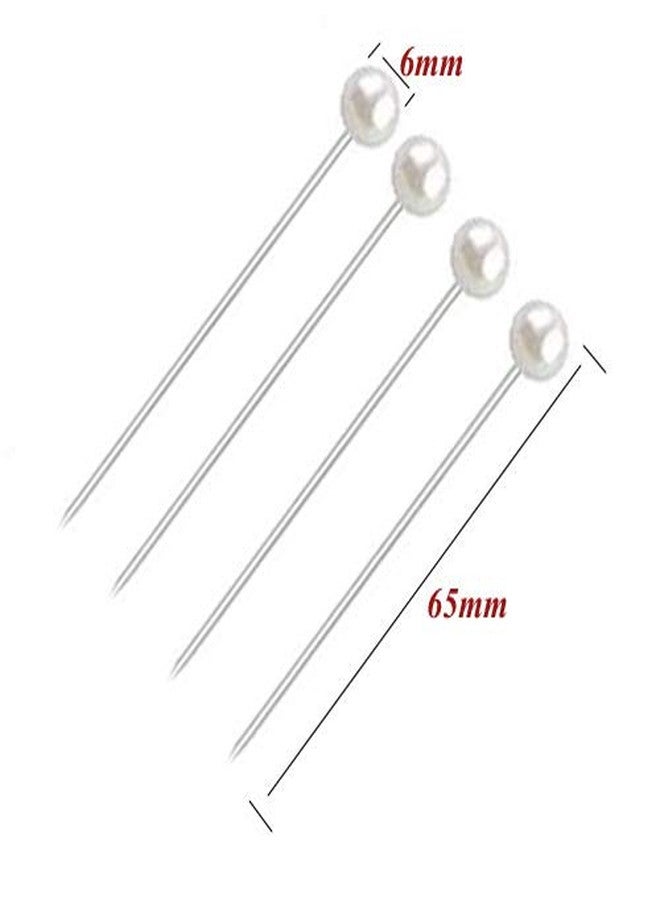 FeiHong 100 Pieces Corsage Pins Round Faux Pearl Head Pins Wedding Bouquet Pins Floral Bouquet Pins White Straight Pins for Sewing Craft Wedding Decorations - Image 4