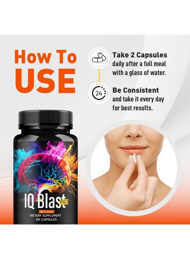 LIVORKA (2 Pack) IQ Blast Pro Capsules - Official IQ Blast Pro Advanced Supplement Pills, IQ Blast Pro Premium Formula for Wellness & Health Support, Oiriginal IQ Blast Pro Reviews, 120 Capsules for 2 Months - Image 3