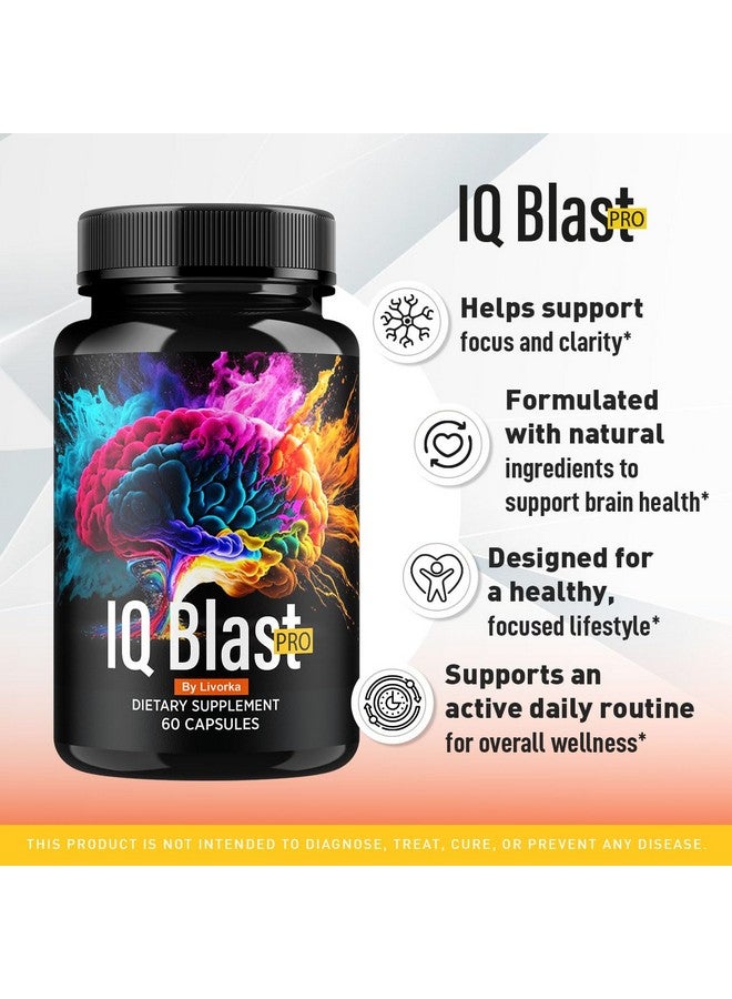 LIVORKA (2 Pack) IQ Blast Pro Capsules - Official IQ Blast Pro Advanced Supplement Pills, IQ Blast Pro Premium Formula for Wellness & Health Support, Oiriginal IQ Blast Pro Reviews, 120 Capsules for 2 Months - Image 2