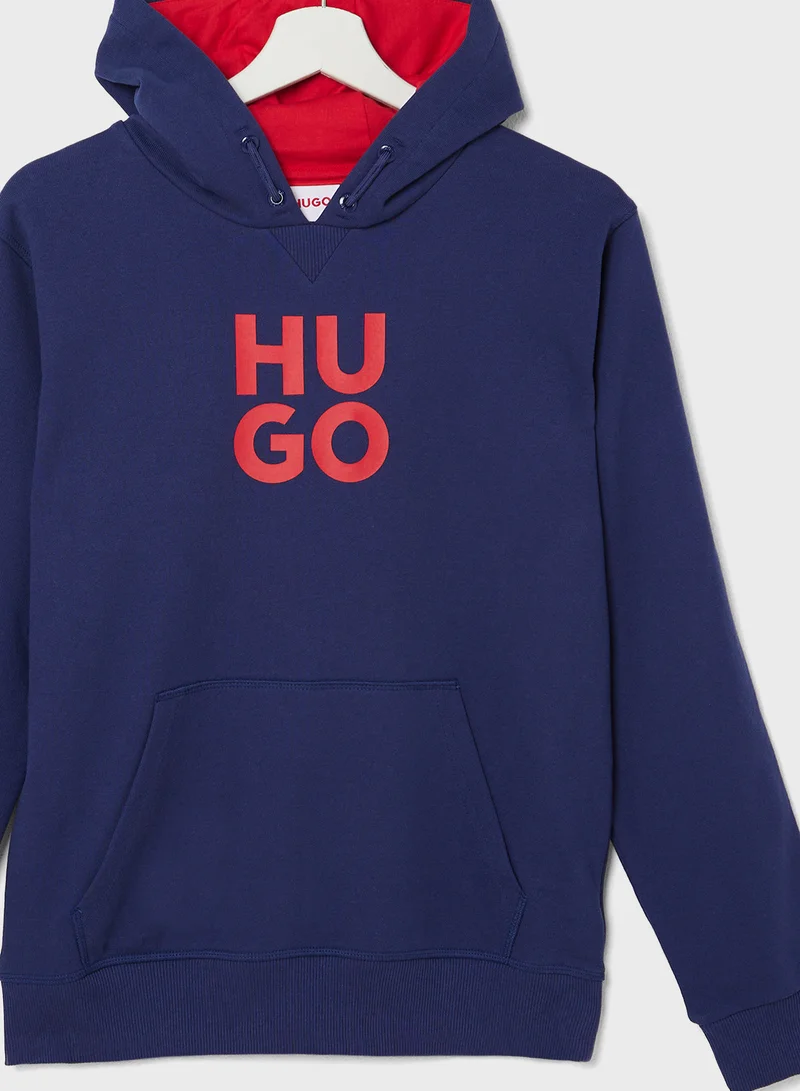 هوجو Kids Logo Hoodie