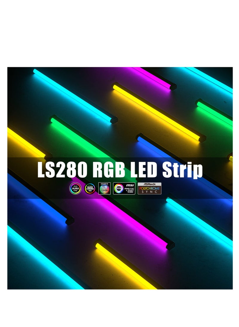 SYOSI - ARGB LED Strip for PC with ARGB LED Header and SATA Adapter Rainbow Magnetic ARGB Strip PC Case Lighting for Aura SYNC - Image 1