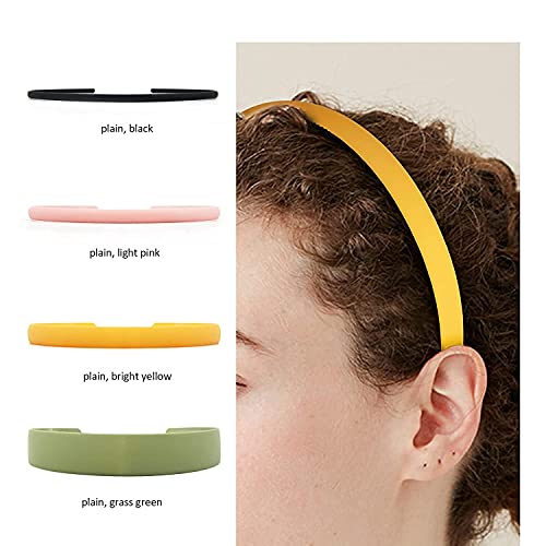 HOMEMATES 8 Pcs Plastic Headbands with Fine Comb Teeth, Mixing Set of Wide Thin Plain Plastic Headbands and Zig Zag Matte Hair Bands Woven Pattern Hair Bands for Women and Girls - Image 4