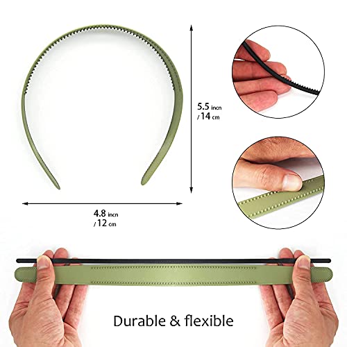 HOMEMATES 8 Pcs Plastic Headbands with Fine Comb Teeth, Mixing Set of Wide Thin Plain Plastic Headbands and Zig Zag Matte Hair Bands Woven Pattern Hair Bands for Women and Girls - Image 2