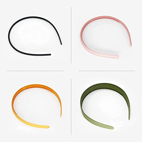 HOMEMATES 8 Pcs Plastic Headbands with Fine Comb Teeth, Mixing Set of Wide Thin Plain Plastic Headbands and Zig Zag Matte Hair Bands Woven Pattern Hair Bands for Women and Girls - Image 5