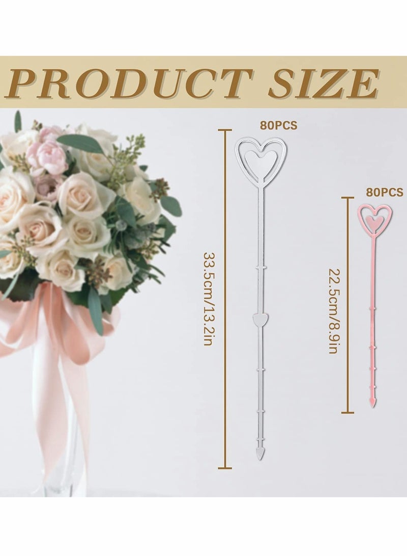Generic Plastic Clear Floral Picks Card Holders, Fork Shape and Heart Head Flower Pickers for Wedding Birthday Parties Events Decorations, 160 Pieces  - Image 5
