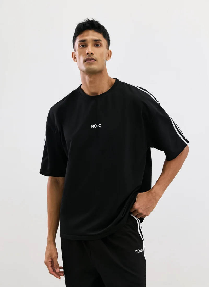RÓLO Oversized Crewneck Tee - Black