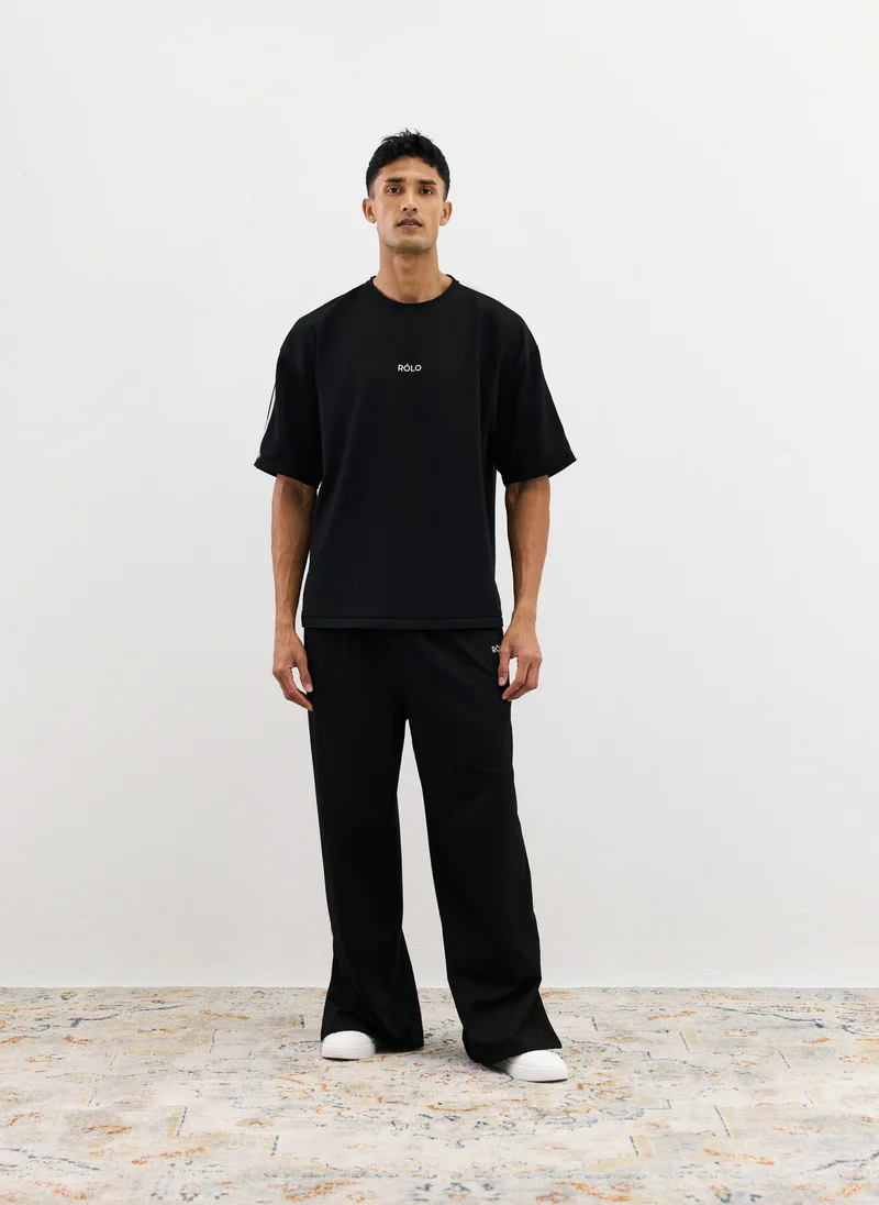 RÓLO Oversized Crewneck Tee - Black