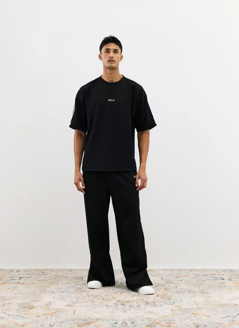 رولو Oversized Crewneck Tee - Black