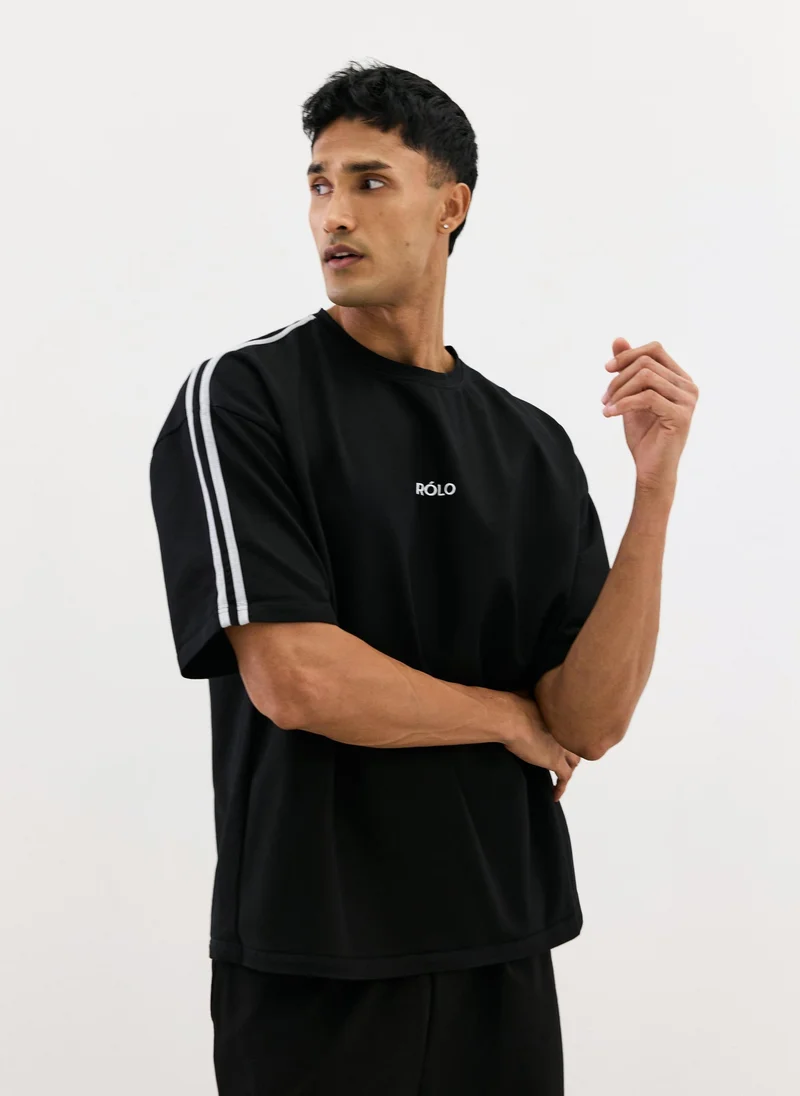 رولو Oversized Crewneck Tee - Black