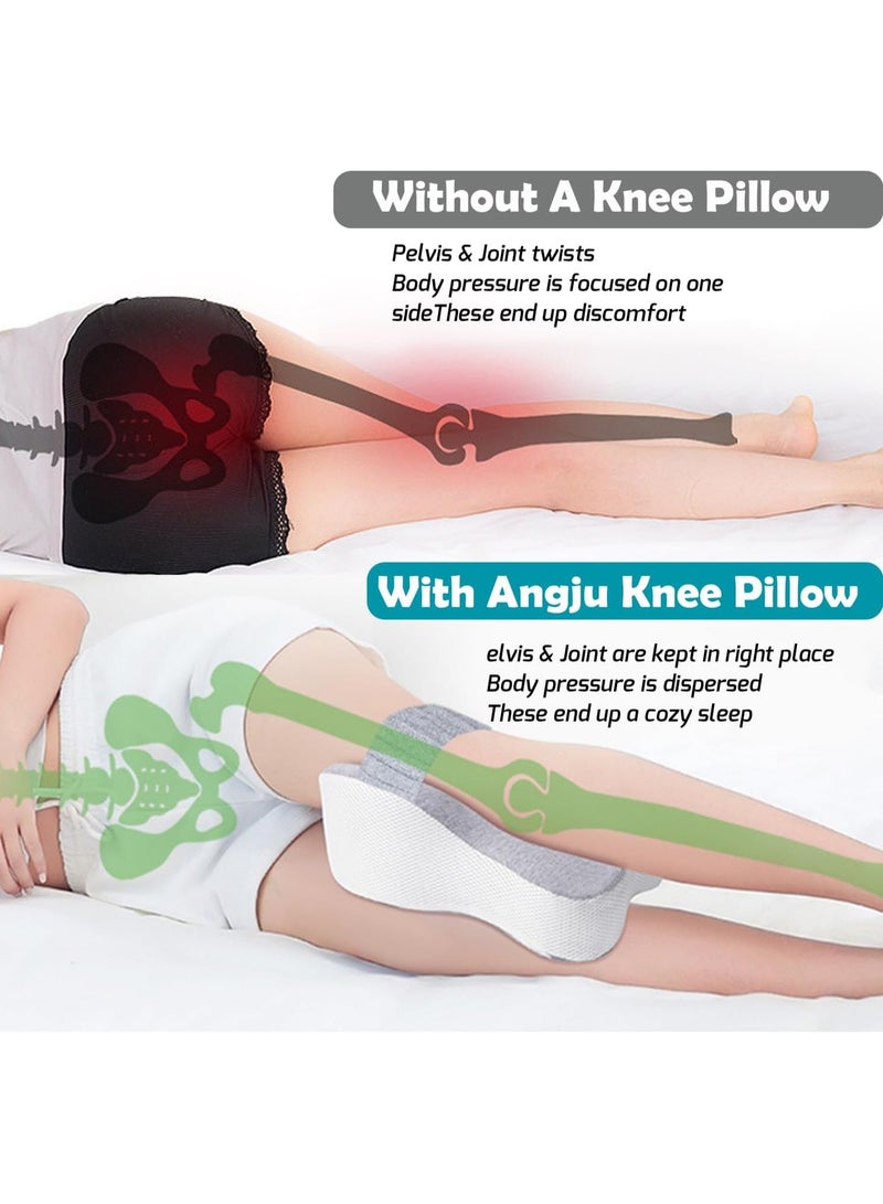 رات سو وسادة الركبة للنوم الجانبي سلس العمود الفقري محاذاة الساق وسادة النوم الجانبي رغوة الذاكرة وسادة الساق عرق النسا تخفيف الألم وسائد الحمل للنوم - Image 3