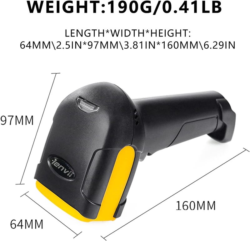 LENVII F510 Wired 2D Barcode Scanner Handheld QR Code Scanner USB Barcode Reader 1D Bar Code Scanner for Shop,Supermarket, Logistics, Library (Yellow) - Image 3